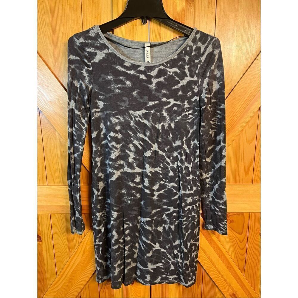 pieces kensie animal print jersey dress Long Sleeve size small (3266)